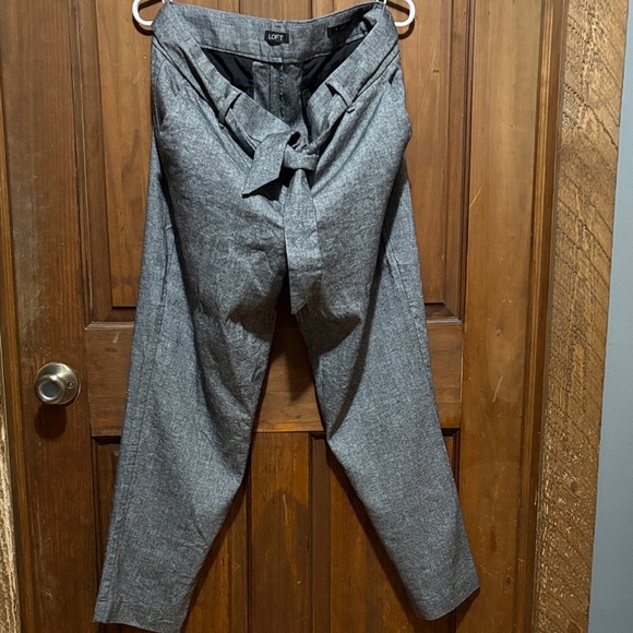 LOFT Pants - LOFT Charcoal Tie-Waist Women's Trousers